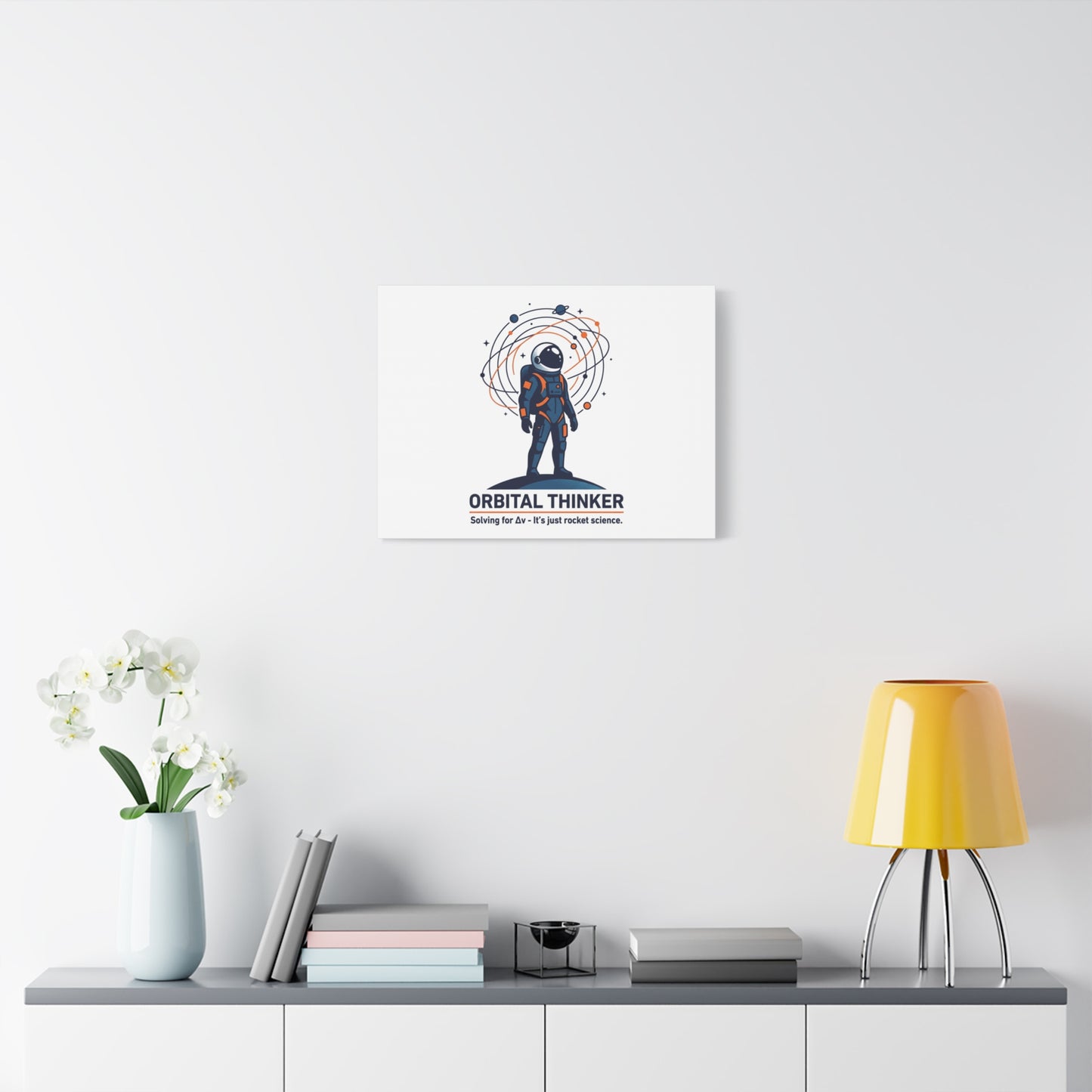 Orbital Thinker Astronaut Canvas | space mission patch, science nerd art