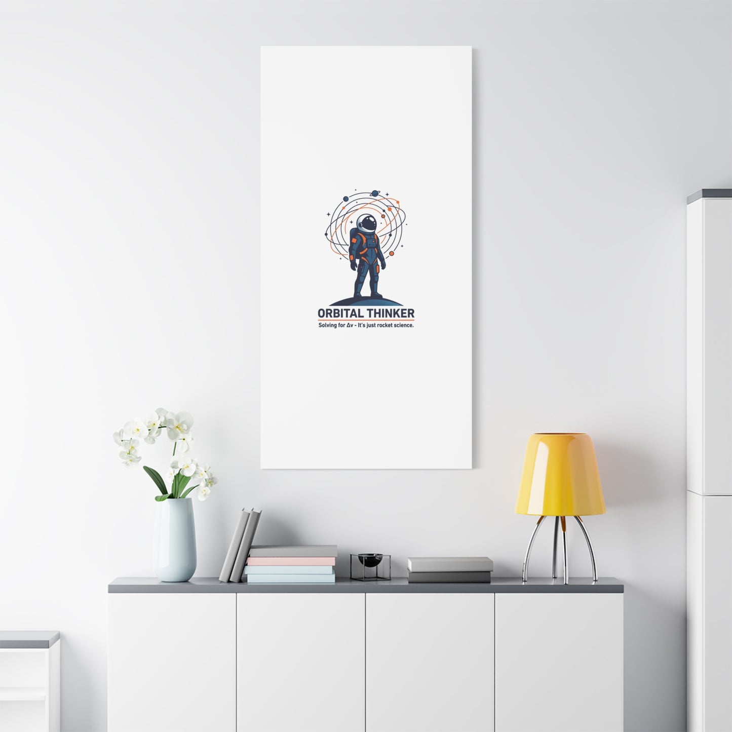 Orbital Thinker Astronaut Canvas | space mission patch, science nerd art