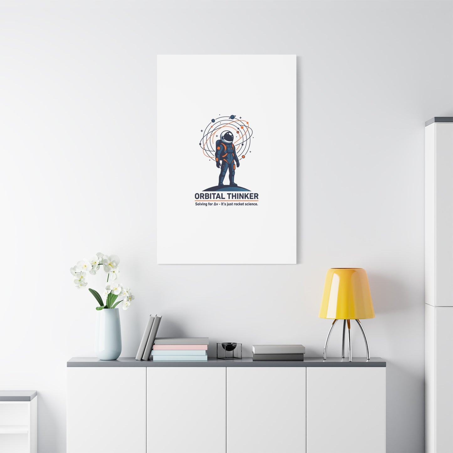 Orbital Thinker Astronaut Canvas | space mission patch, science nerd art
