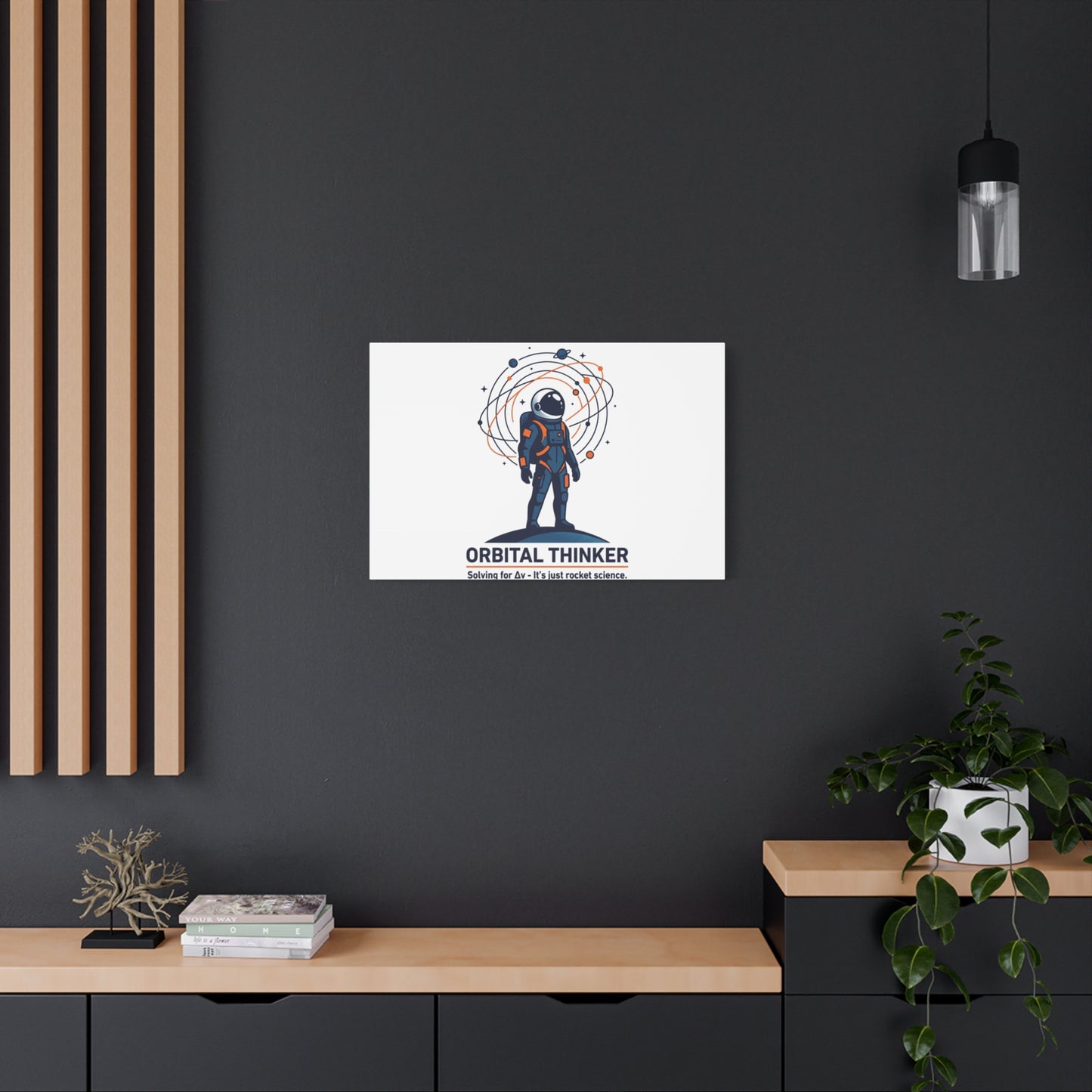 Orbital Thinker Astronaut Canvas | space mission patch, science nerd art