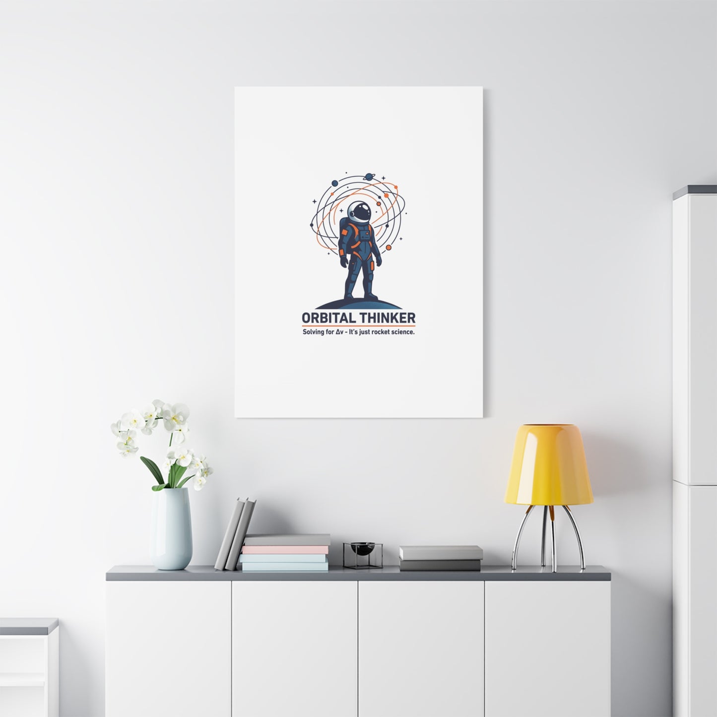 Orbital Thinker Astronaut Canvas | space mission patch, science nerd art