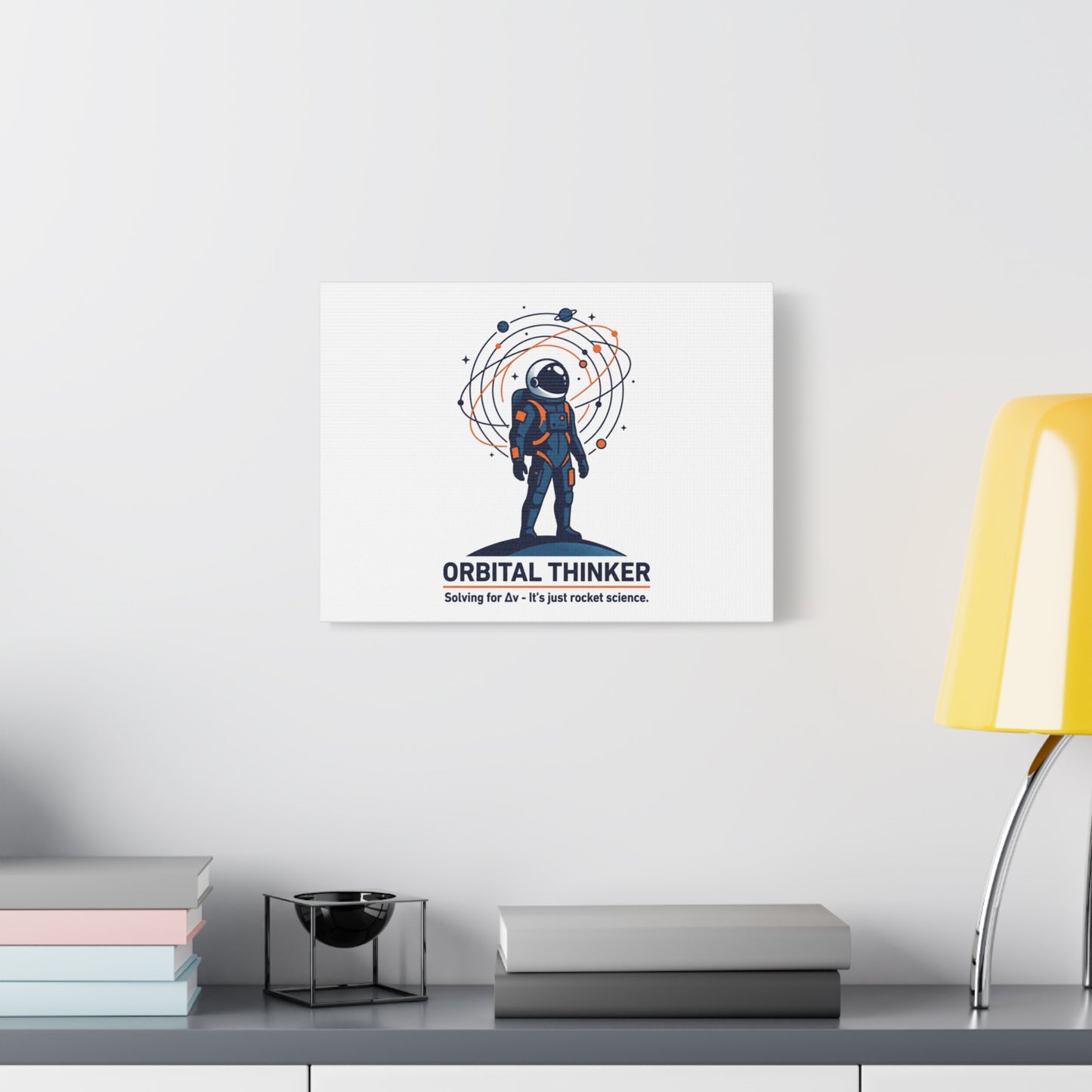 Orbital Thinker Astronaut Canvas | space mission patch, science nerd art