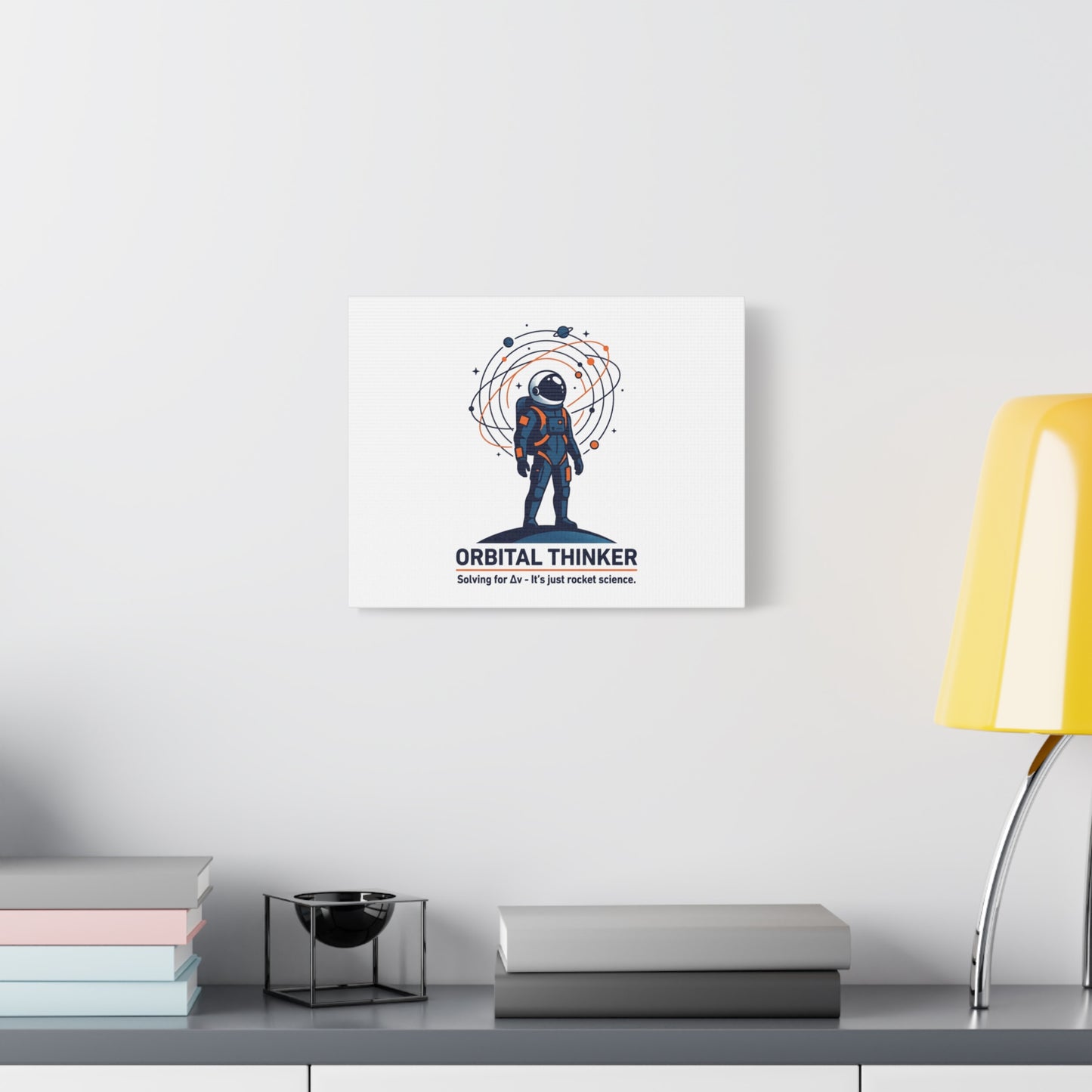 Orbital Thinker Astronaut Canvas | space mission patch, science nerd art
