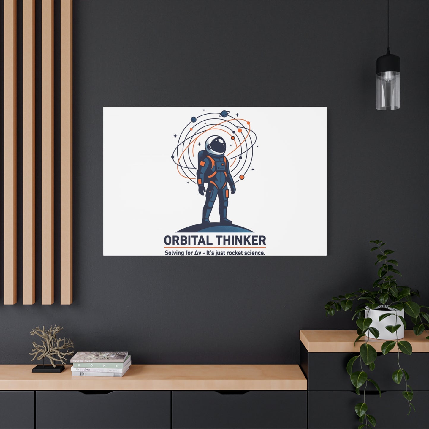 Orbital Thinker Astronaut Canvas | space mission patch, science nerd art