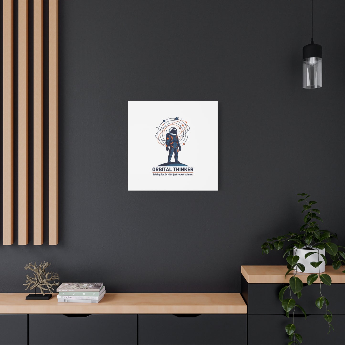 Orbital Thinker Astronaut Canvas | space mission patch, science nerd art
