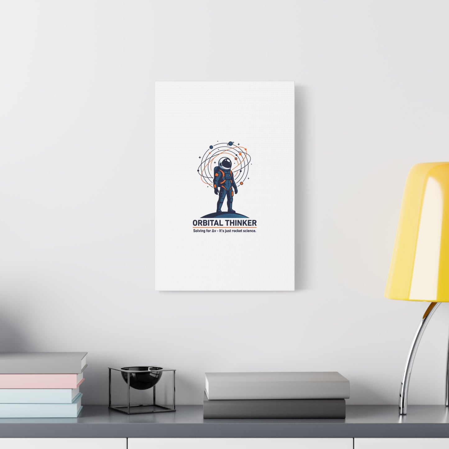 Orbital Thinker Astronaut Canvas | space mission patch, science nerd art