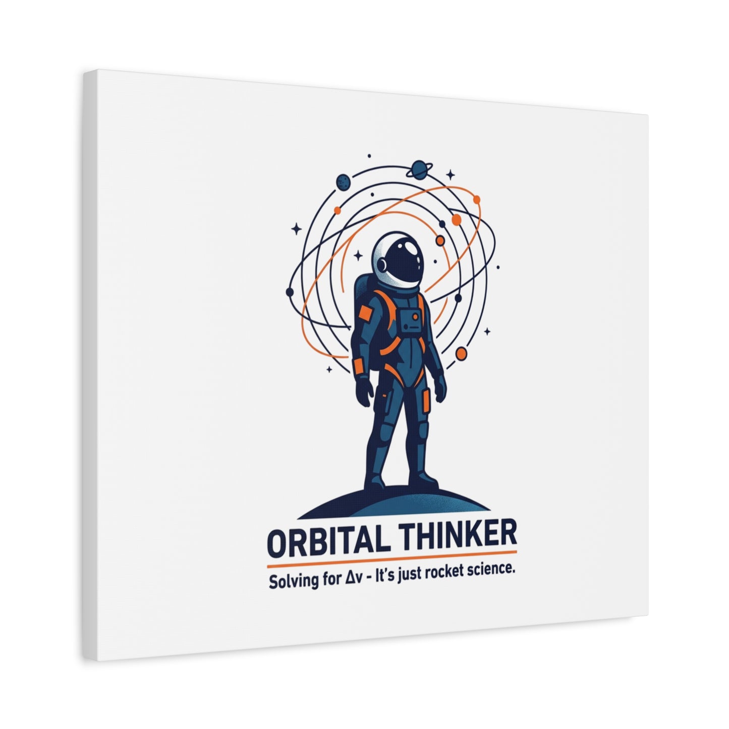 Orbital Thinker Astronaut Canvas | space mission patch, science nerd art
