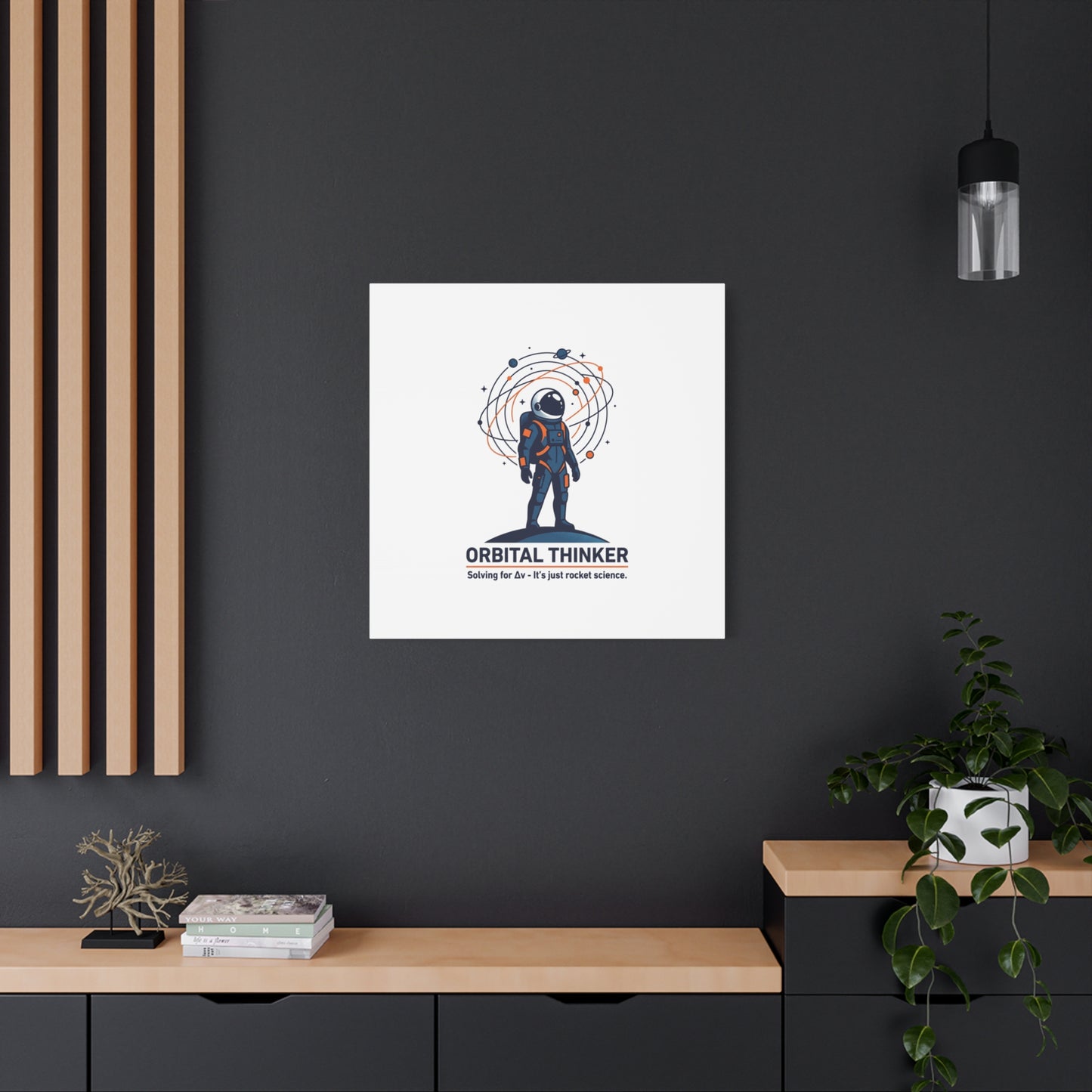Orbital Thinker Astronaut Canvas | space mission patch, science nerd art
