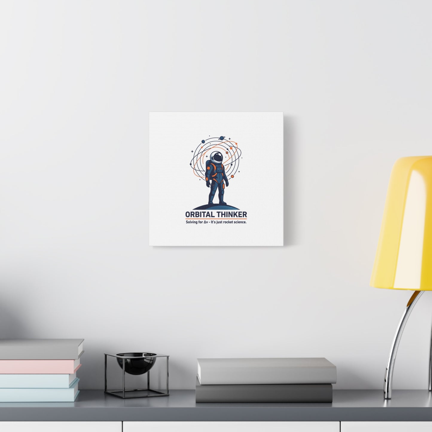 Orbital Thinker Astronaut Canvas | space mission patch, science nerd art