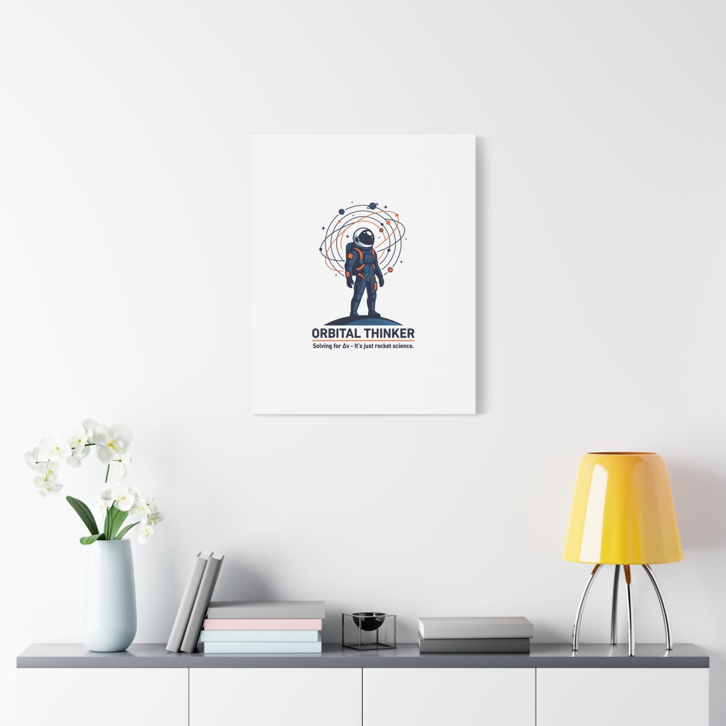 Orbital Thinker Astronaut Canvas | space mission patch, science nerd art