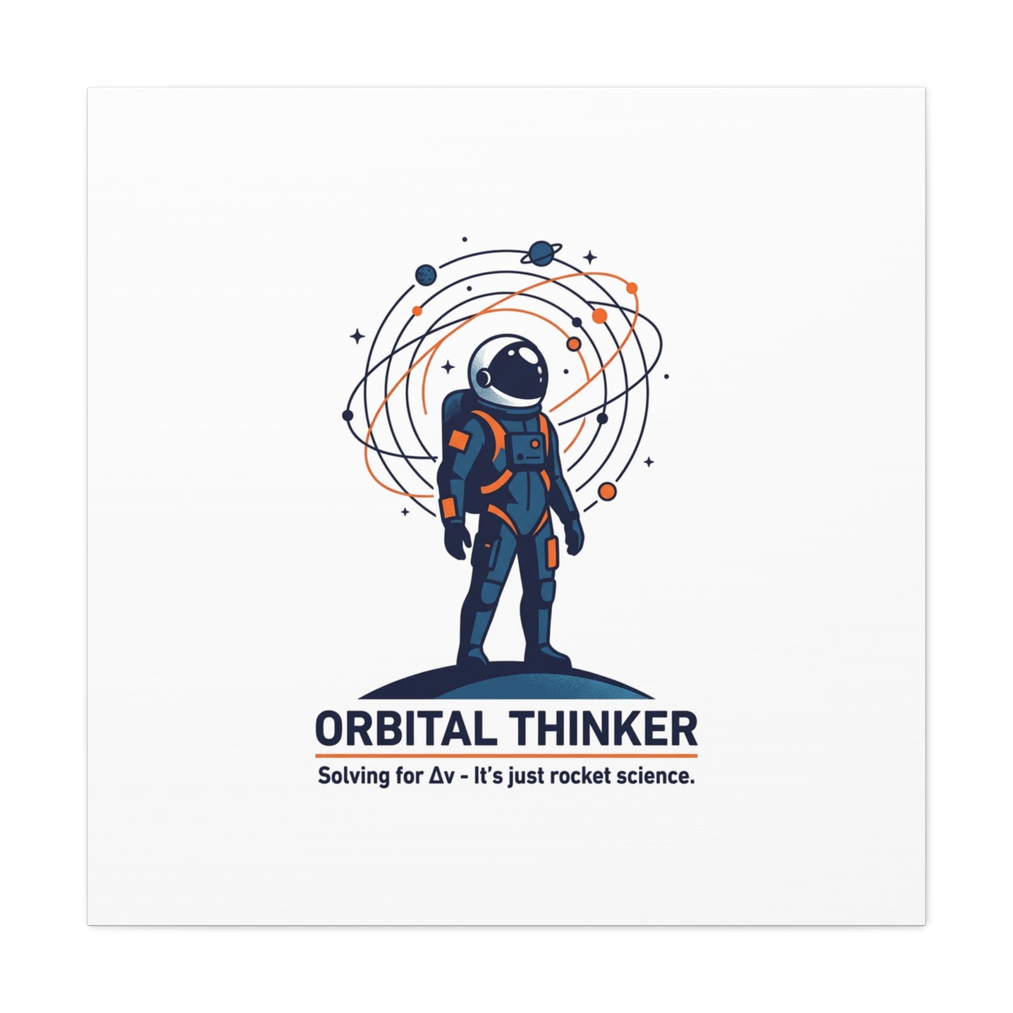 Orbital Thinker Astronaut Canvas | space mission patch, science nerd art