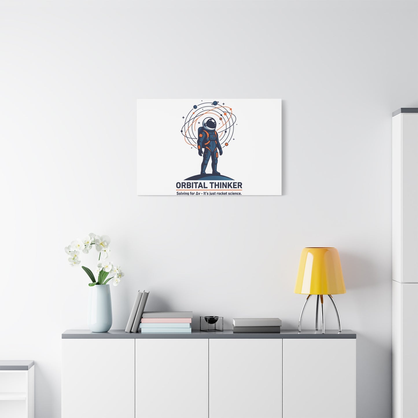 Orbital Thinker Astronaut Canvas | space mission patch, science nerd art