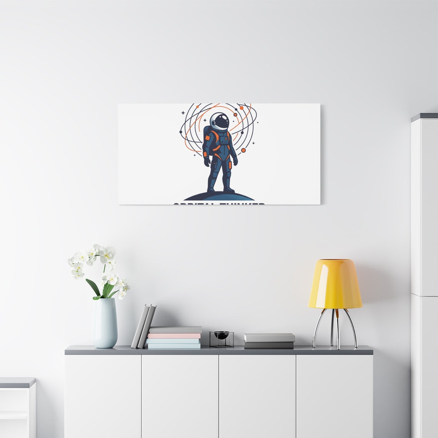 Orbital Thinker Astronaut Canvas | space mission patch, science nerd art