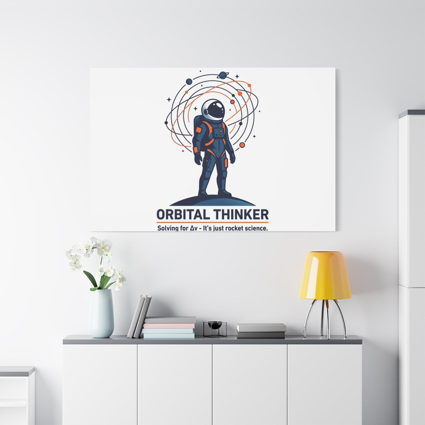 Orbital Thinker Astronaut Canvas | space mission patch, science nerd art