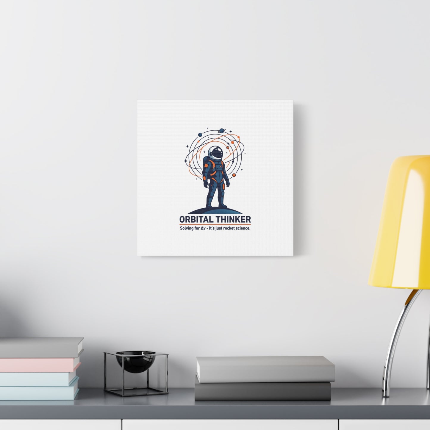 Orbital Thinker Astronaut Canvas | space mission patch, science nerd art