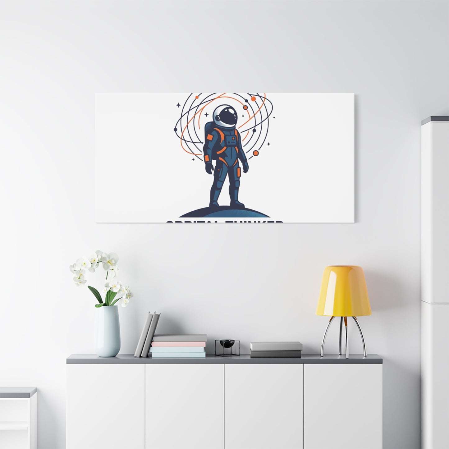 Orbital Thinker Astronaut Canvas | space mission patch, science nerd art
