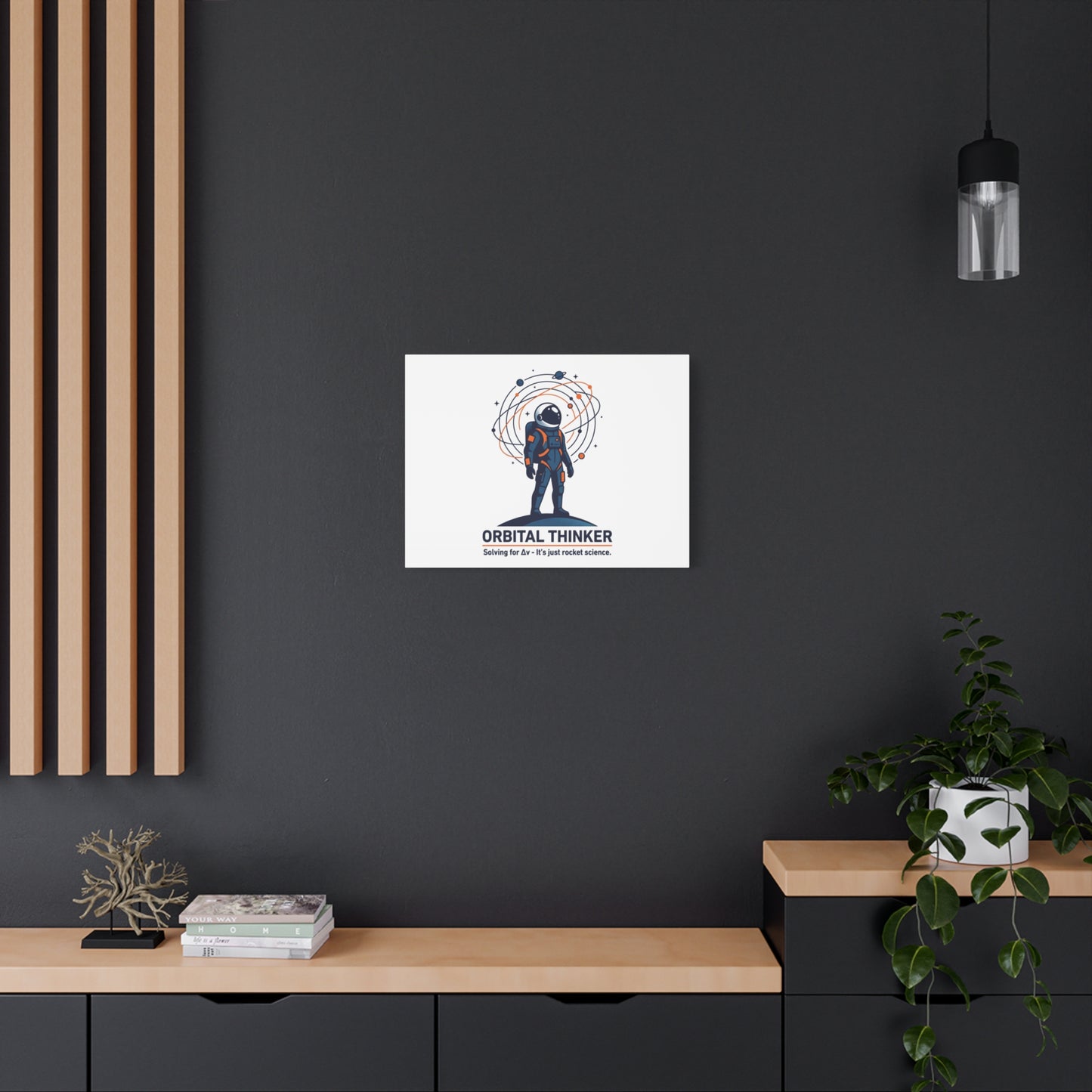 Orbital Thinker Astronaut Canvas | space mission patch, science nerd art