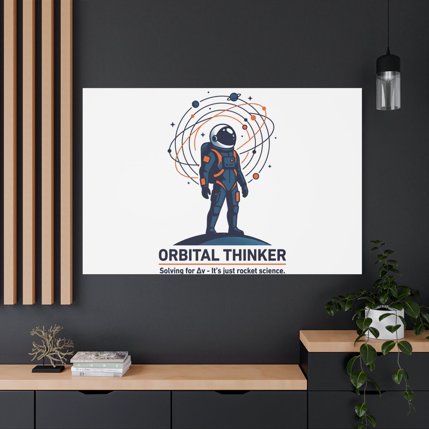 Orbital Thinker Astronaut Canvas | space mission patch, science nerd art