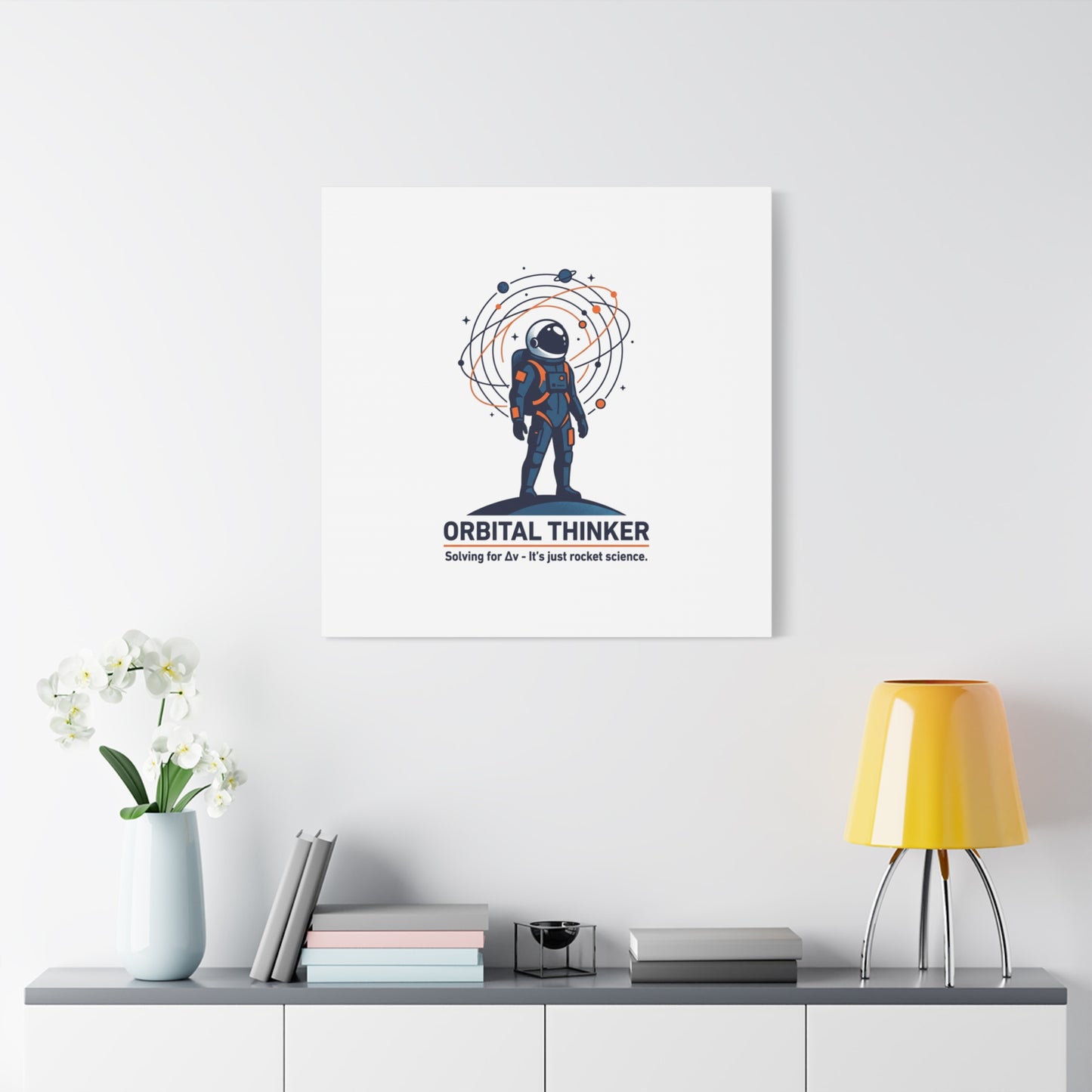 Orbital Thinker Astronaut Canvas | space mission patch, science nerd art
