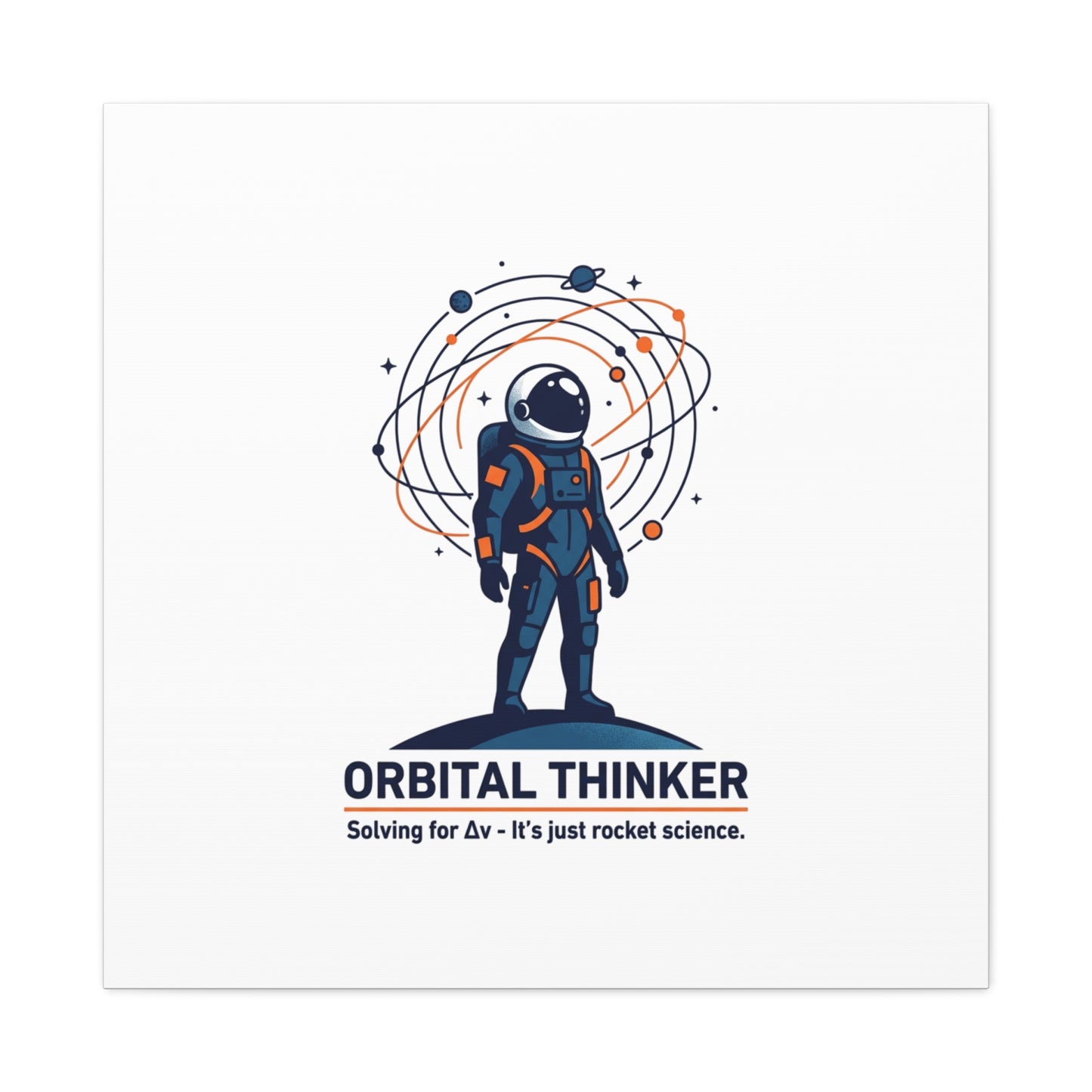 Orbital Thinker Astronaut Canvas | space mission patch, science nerd art