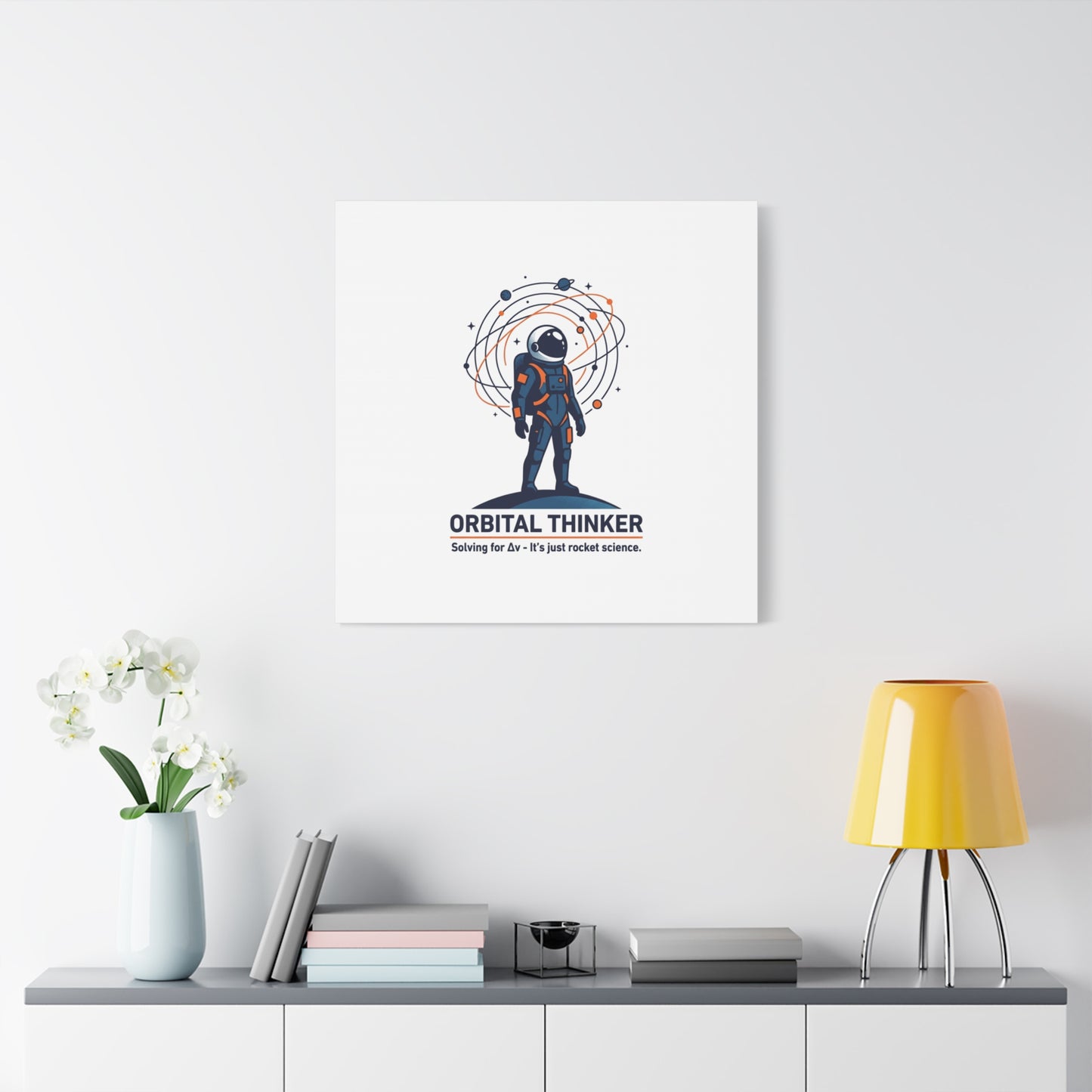 Orbital Thinker Astronaut Canvas | space mission patch, science nerd art
