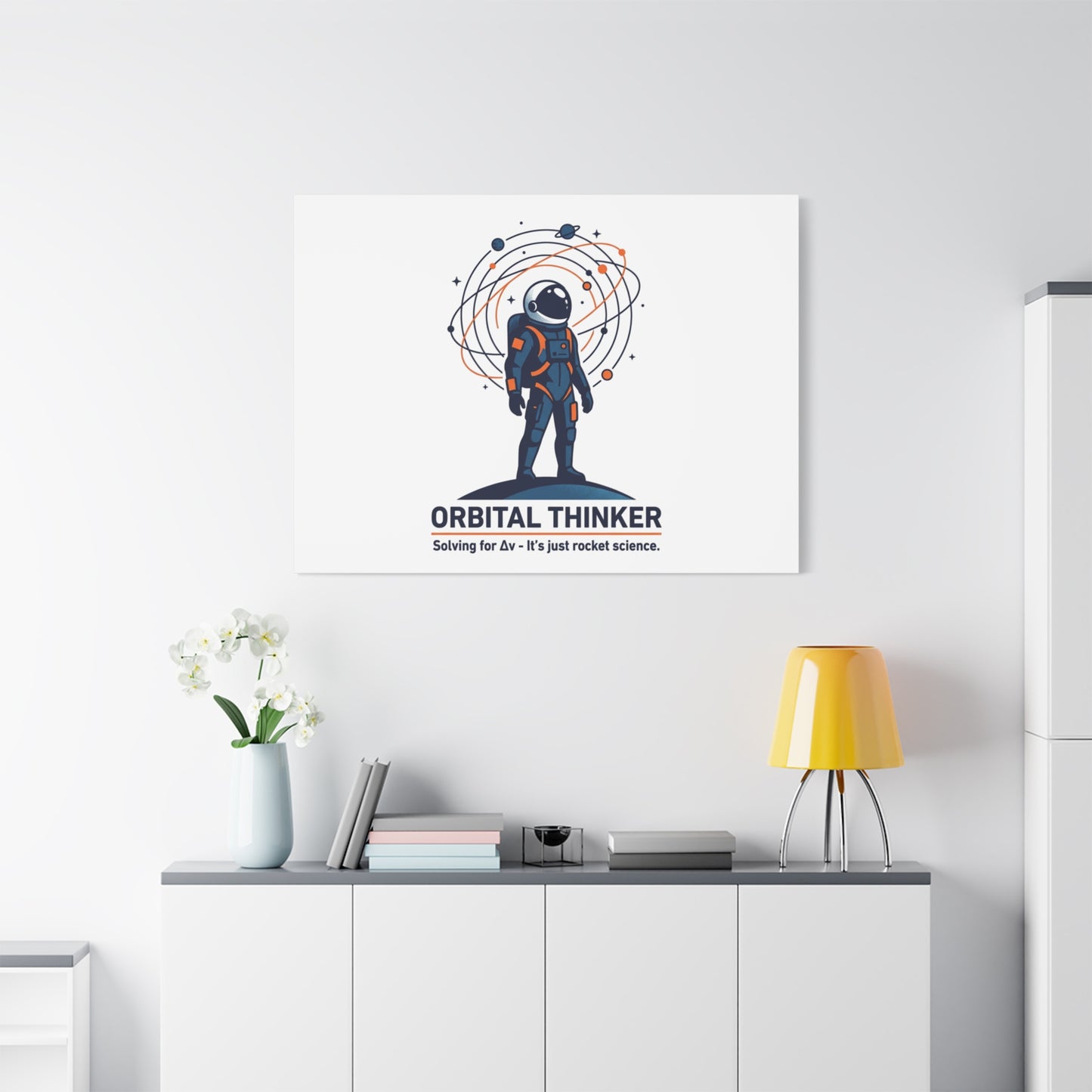 Orbital Thinker Astronaut Canvas | space mission patch, science nerd art