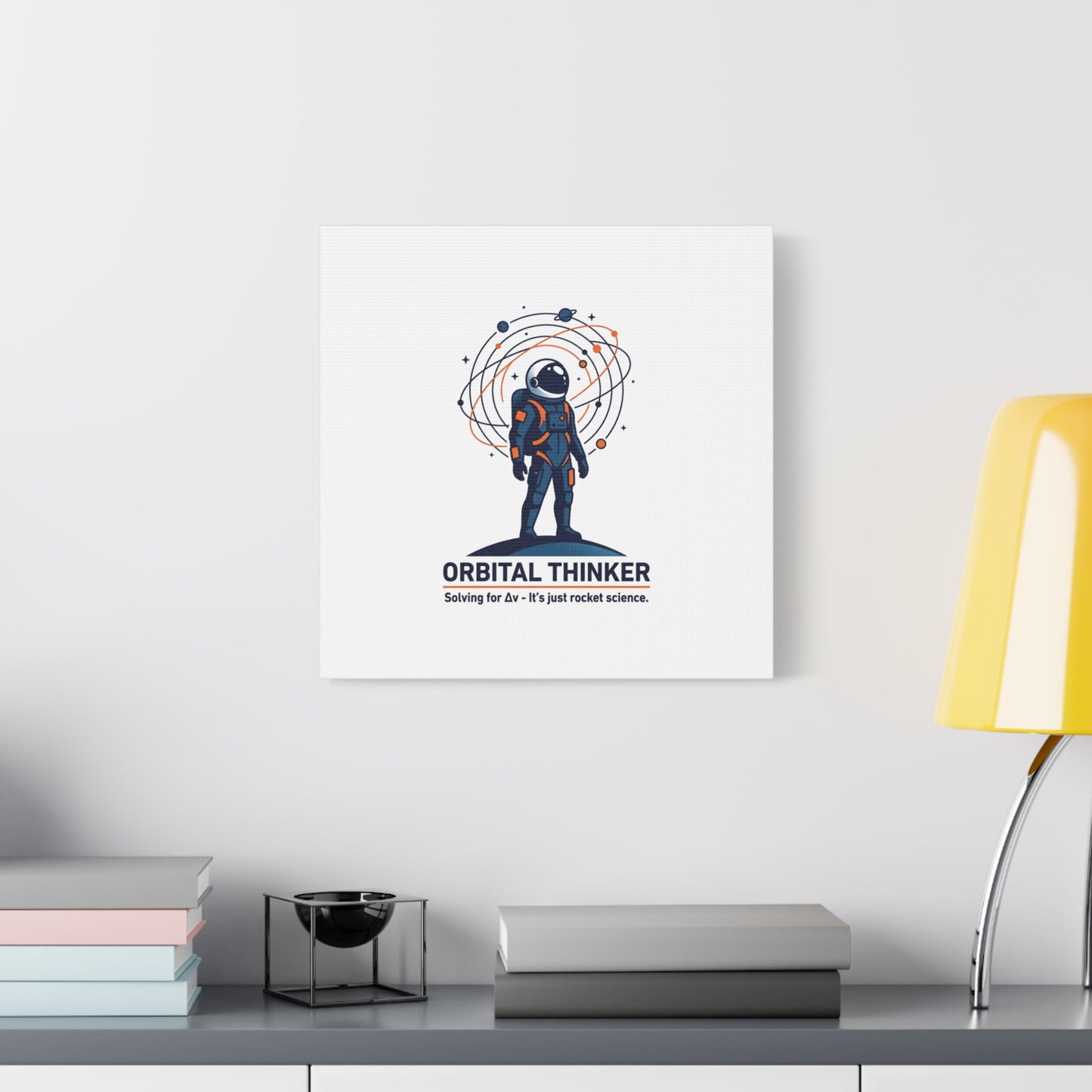 Orbital Thinker Astronaut Canvas | space mission patch, science nerd art