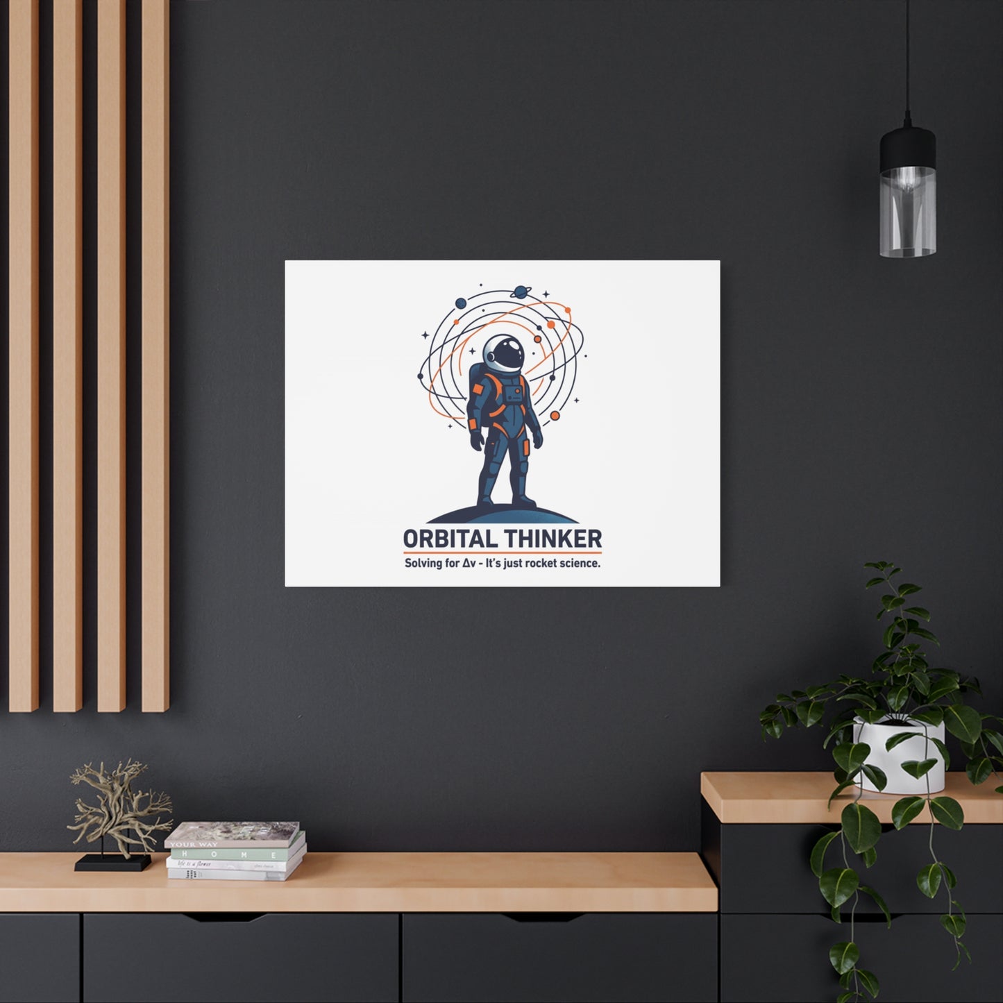 Orbital Thinker Astronaut Canvas | space mission patch, science nerd art