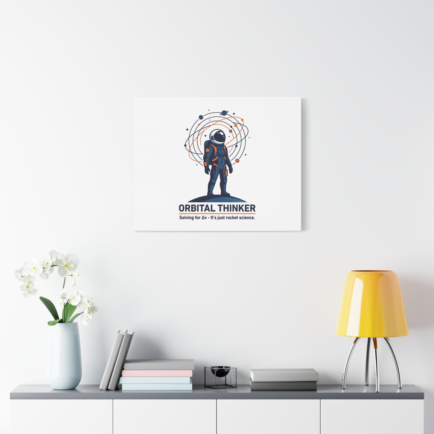 Orbital Thinker Astronaut Canvas | space mission patch, science nerd art