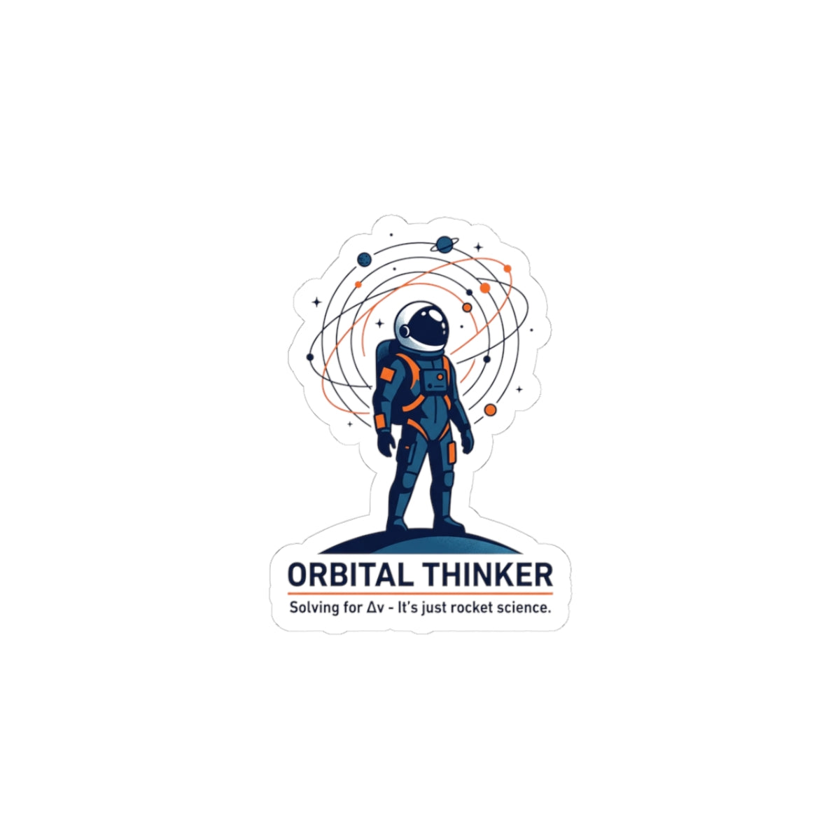 Orbital Thinker Sticker | astronaut mission patch, space science nerd