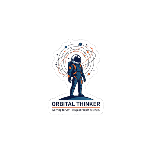 Orbital Thinker Sticker | astronaut mission patch, space science nerd