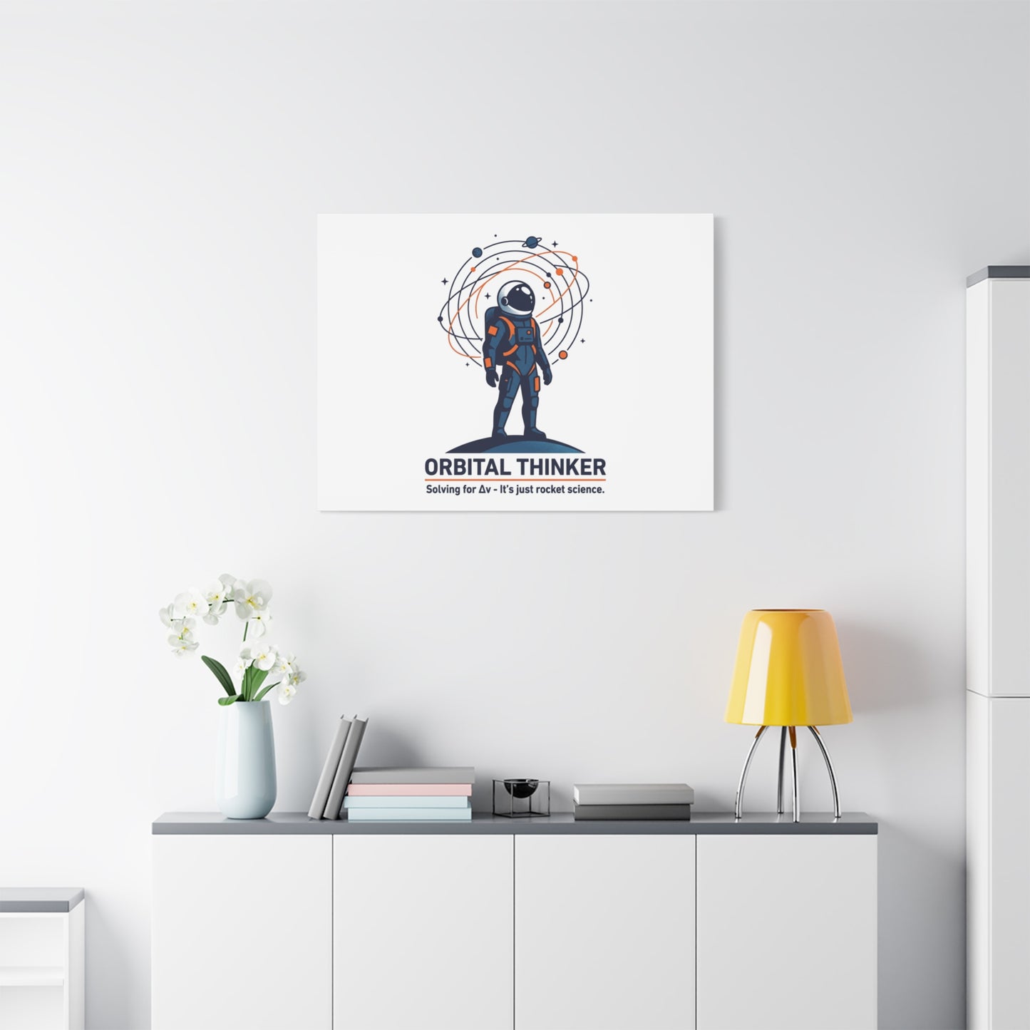 Orbital Thinker Astronaut Canvas | space mission patch, science nerd art