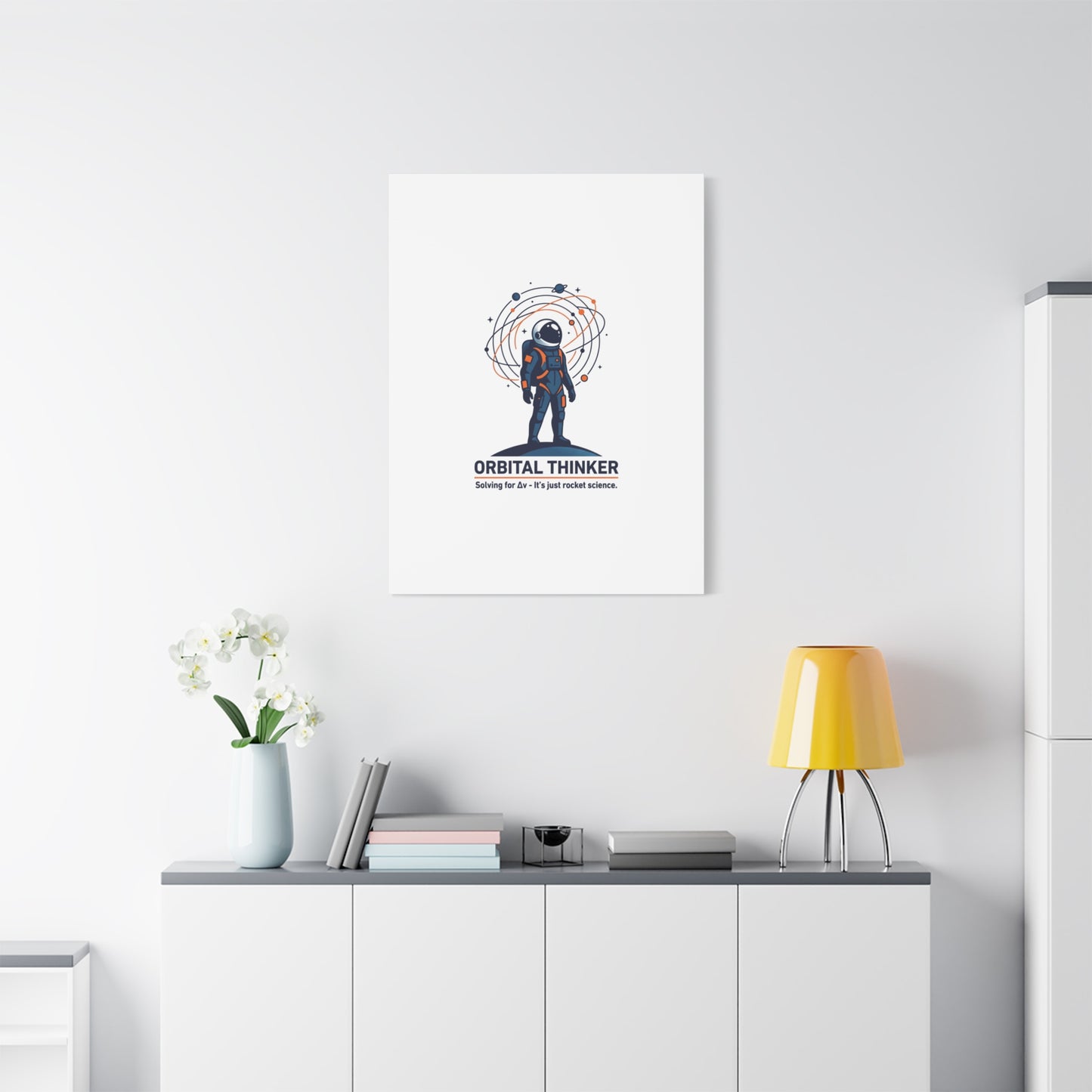 Orbital Thinker Astronaut Canvas | space mission patch, science nerd art