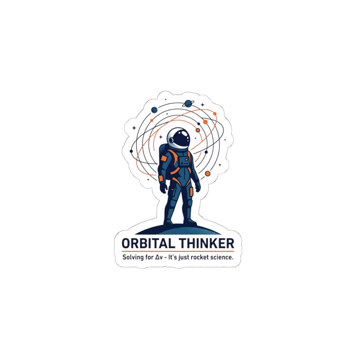 Orbital Thinker Sticker | astronaut mission patch, space science nerd