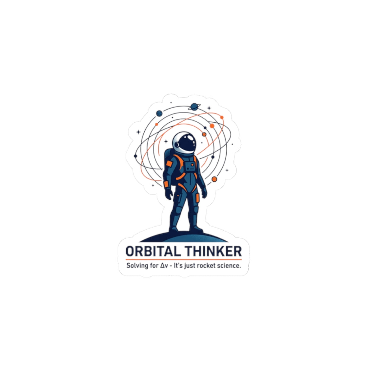 Orbital Thinker Sticker | astronaut mission patch, space science nerd