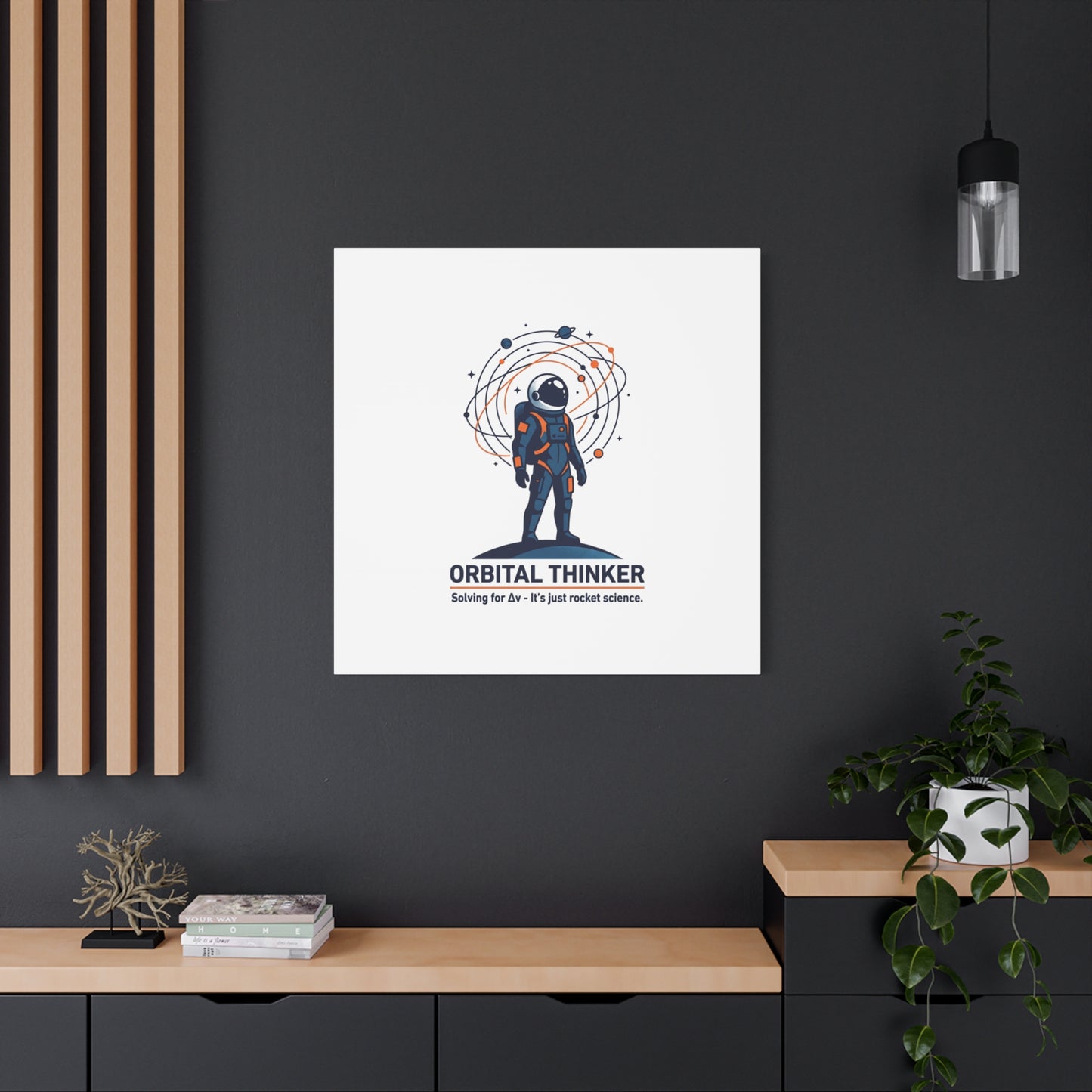 Orbital Thinker Astronaut Canvas | space mission patch, science nerd art