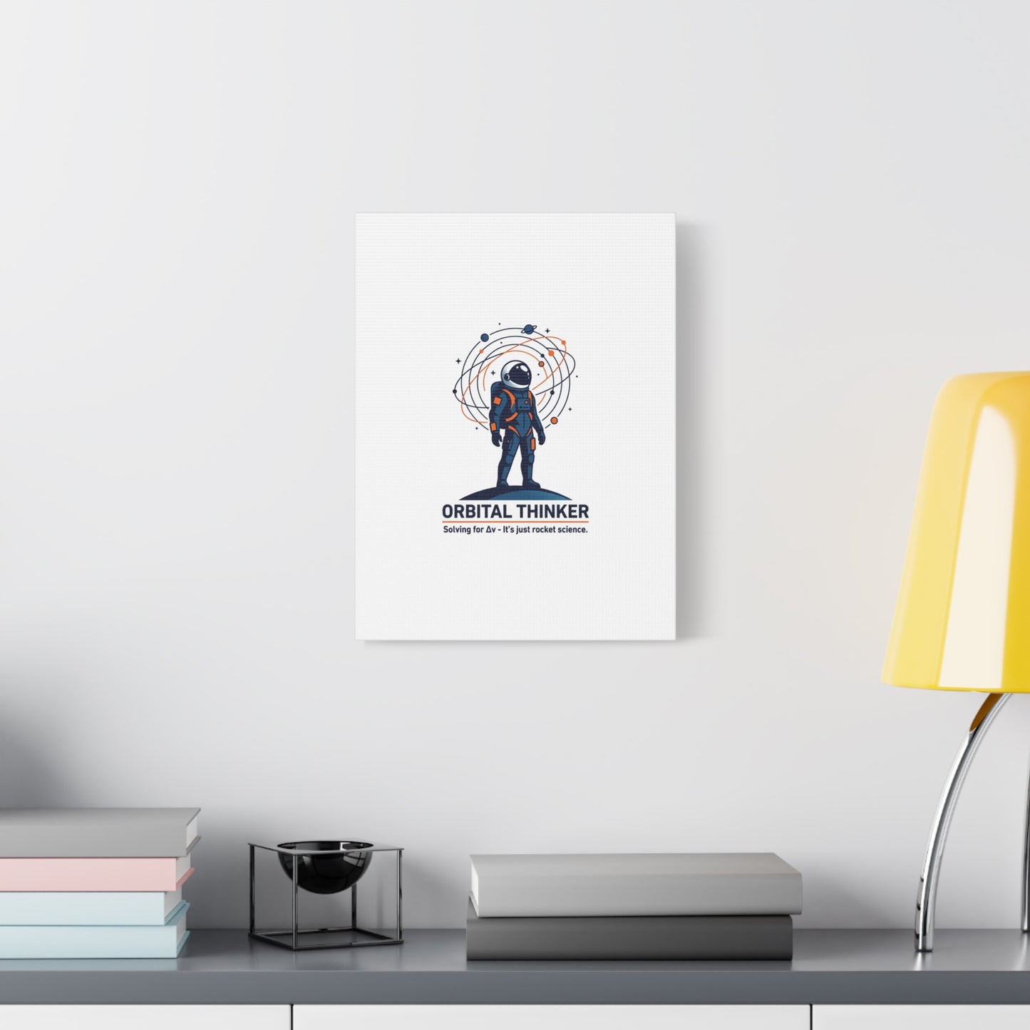 Orbital Thinker Astronaut Canvas | space mission patch, science nerd art