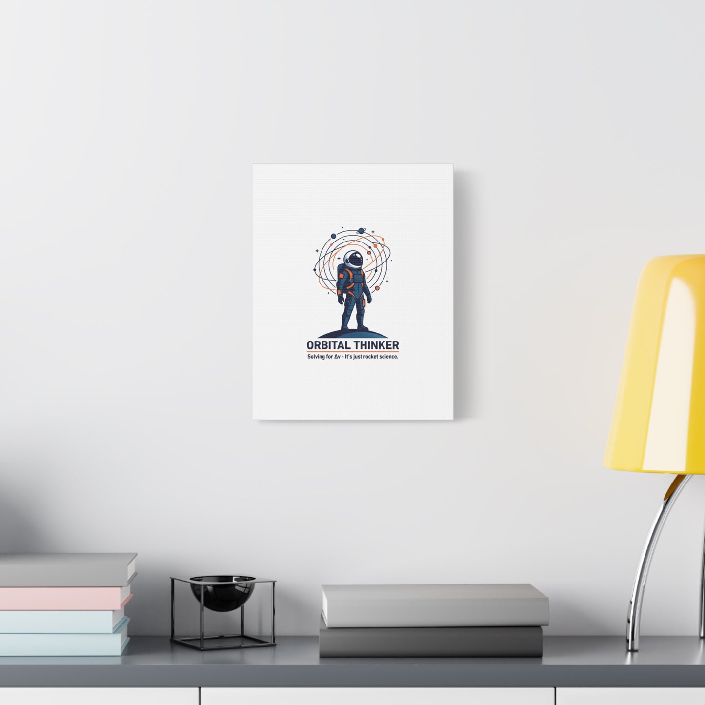 Orbital Thinker Astronaut Canvas | space mission patch, science nerd art