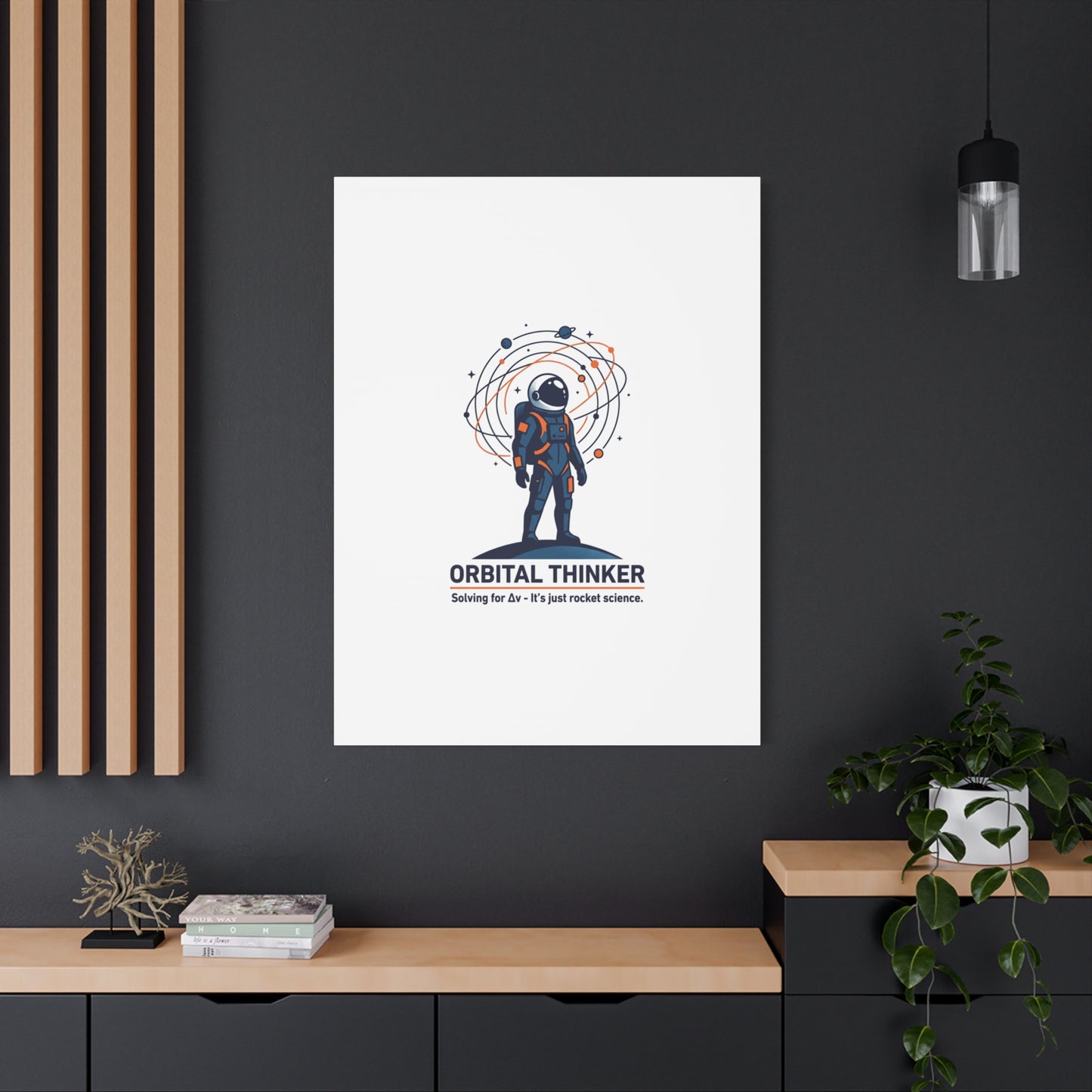Orbital Thinker Astronaut Canvas | space mission patch, science nerd art