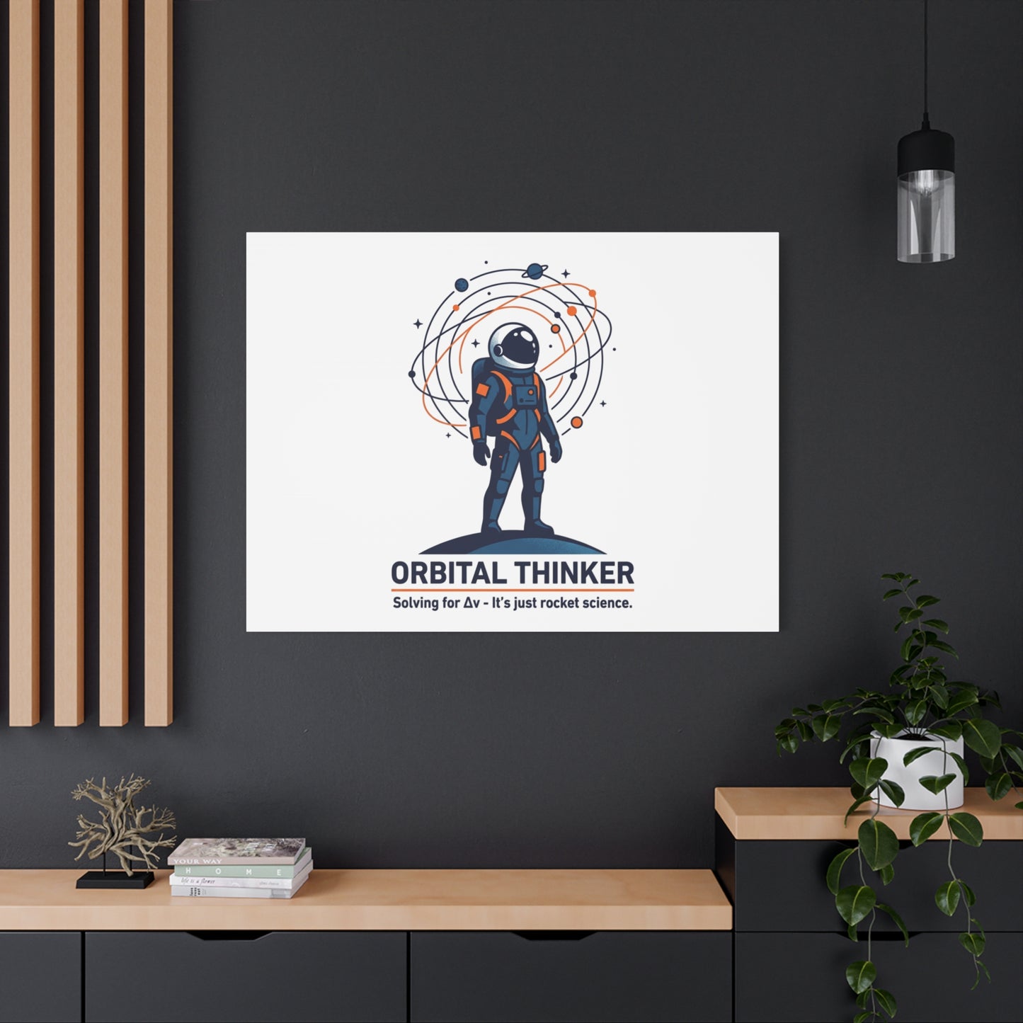 Orbital Thinker Astronaut Canvas | space mission patch, science nerd art