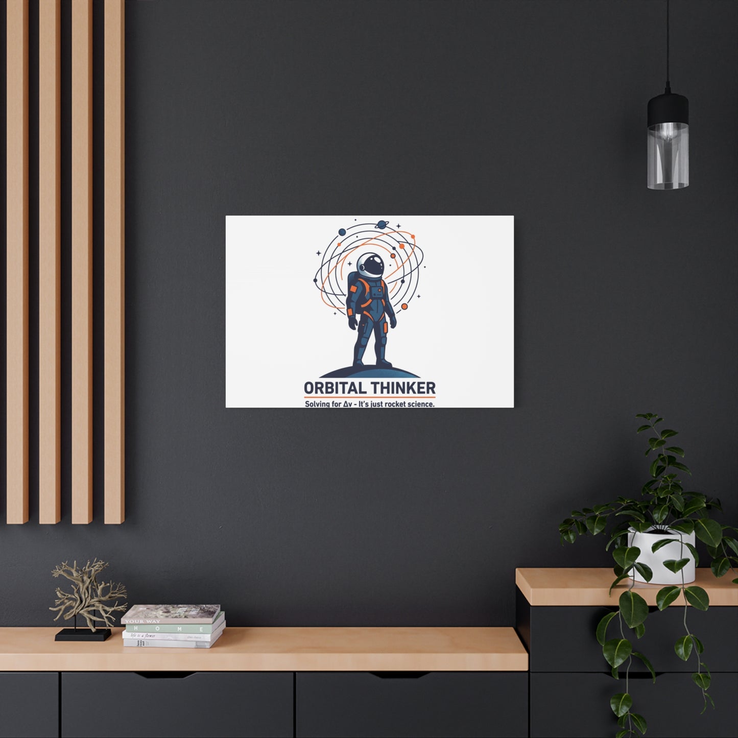 Orbital Thinker Astronaut Canvas | space mission patch, science nerd art