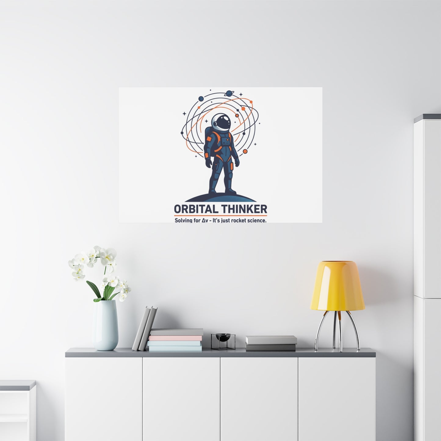 Orbital Thinker Astronaut Canvas | space mission patch, science nerd art