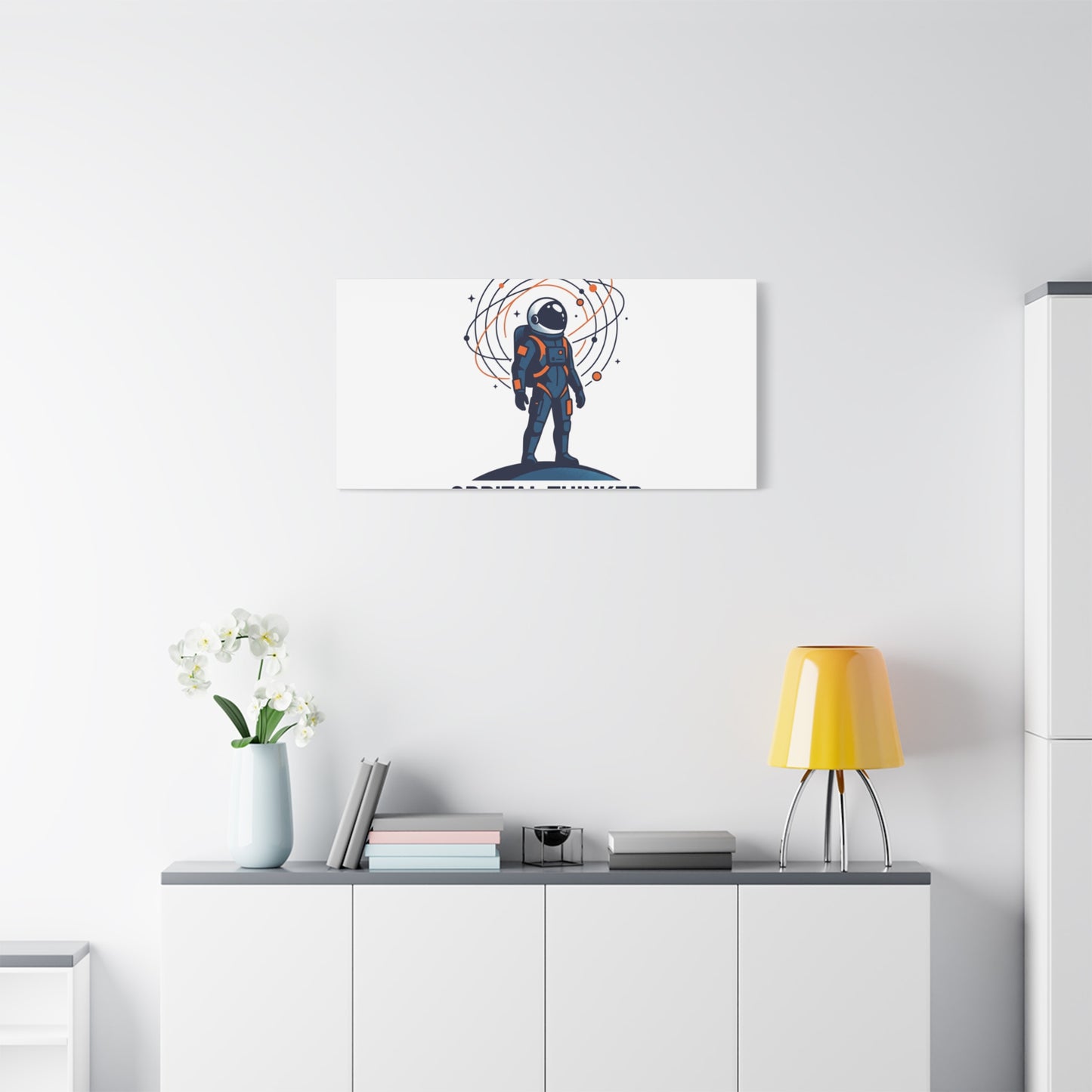 Orbital Thinker Astronaut Canvas | space mission patch, science nerd art