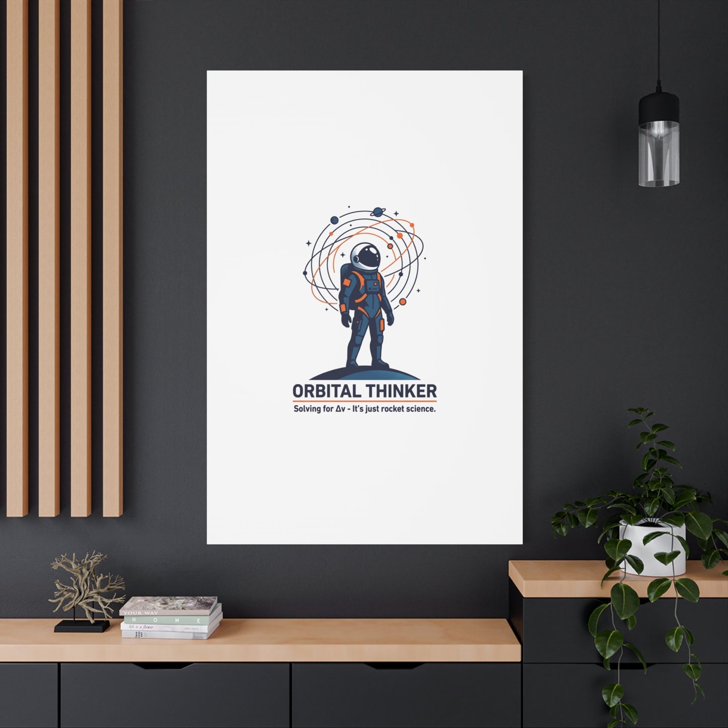 Orbital Thinker Astronaut Canvas | space mission patch, science nerd art