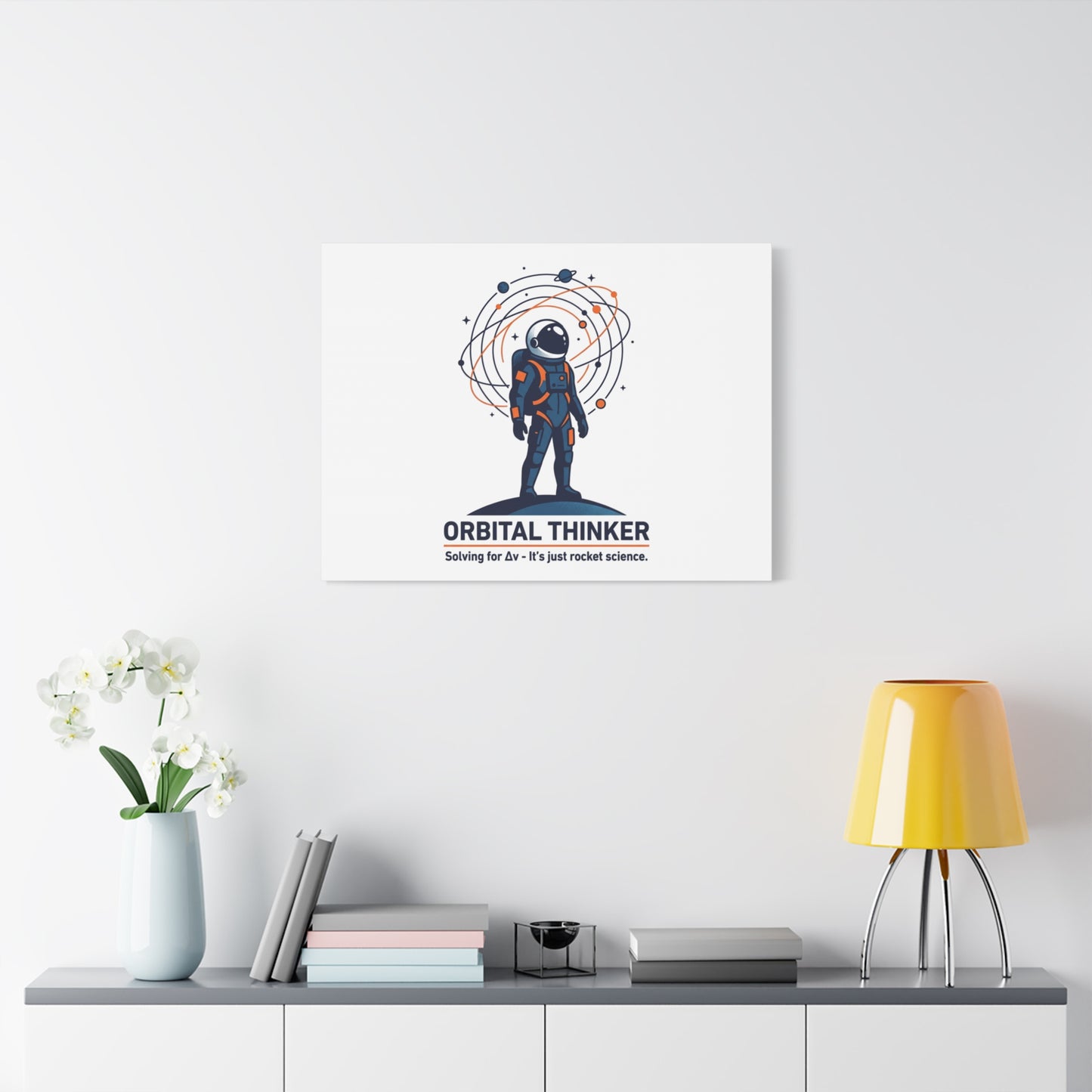 Orbital Thinker Astronaut Canvas | space mission patch, science nerd art