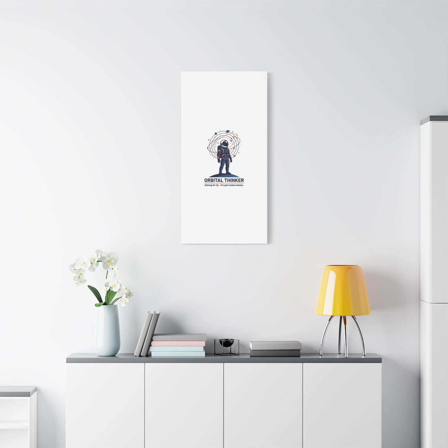 Orbital Thinker Astronaut Canvas | space mission patch, science nerd art