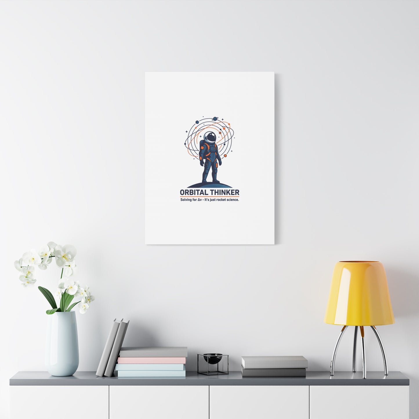 Orbital Thinker Astronaut Canvas | space mission patch, science nerd art