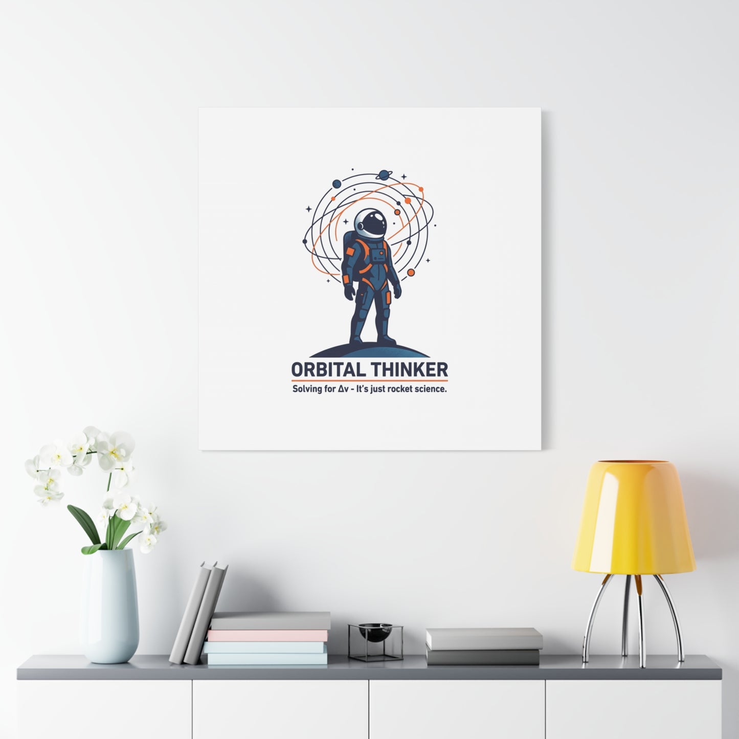 Orbital Thinker Astronaut Canvas | space mission patch, science nerd art