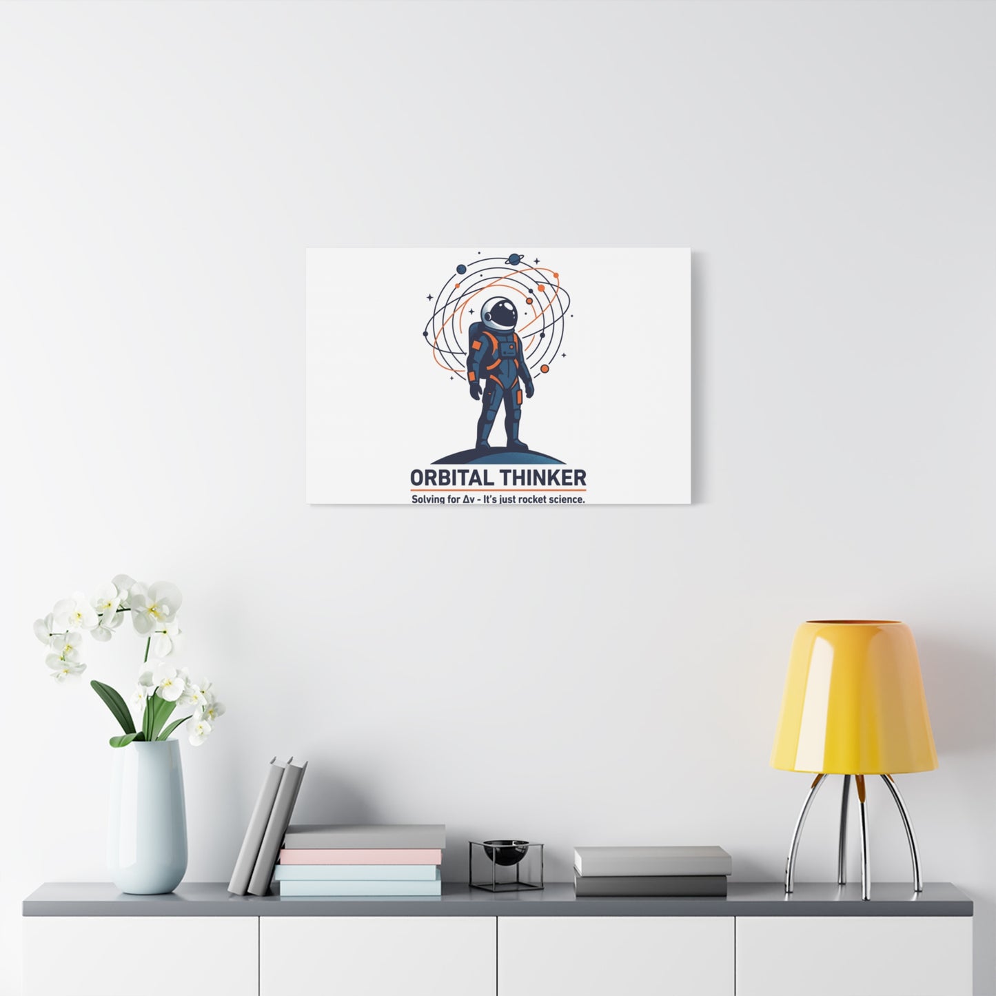 Orbital Thinker Astronaut Canvas | space mission patch, science nerd art