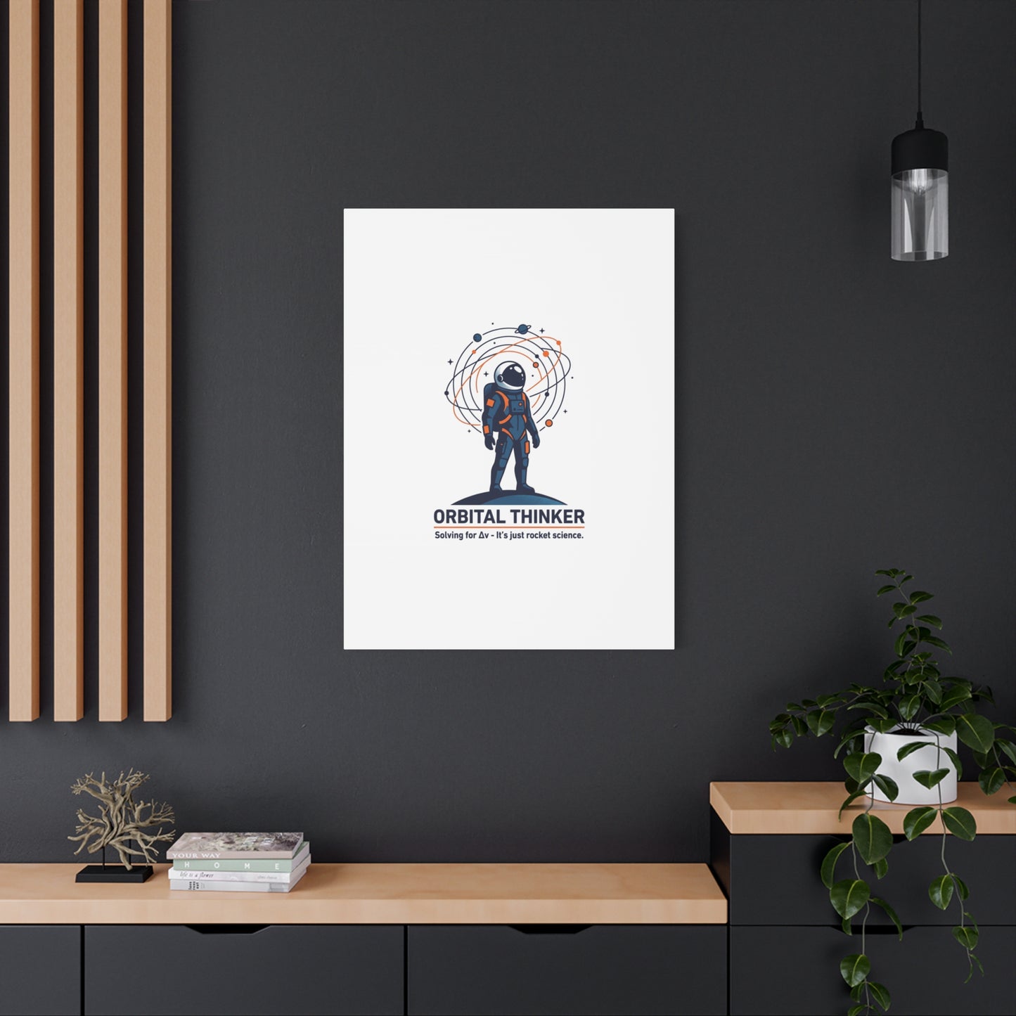 Orbital Thinker Astronaut Canvas | space mission patch, science nerd art